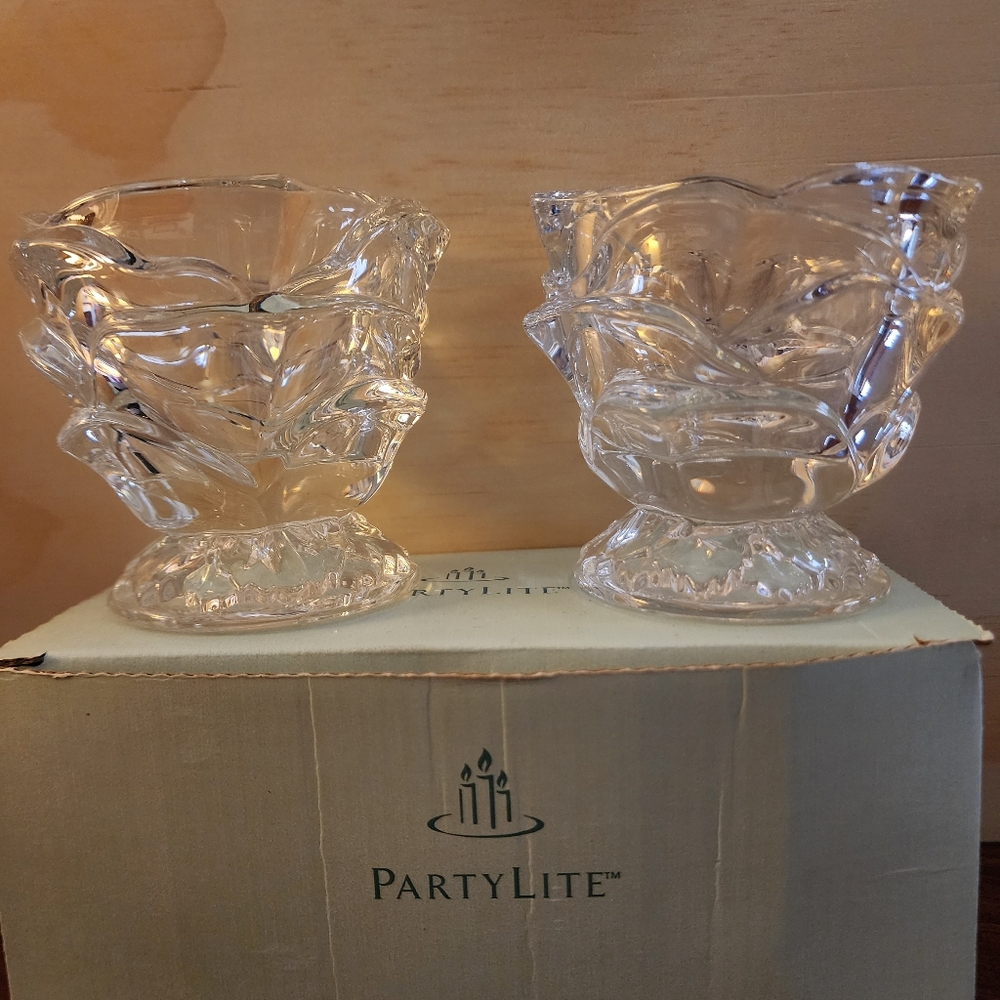 ~PartyLite~ Radiant Rose Votive Holders (set of 2)